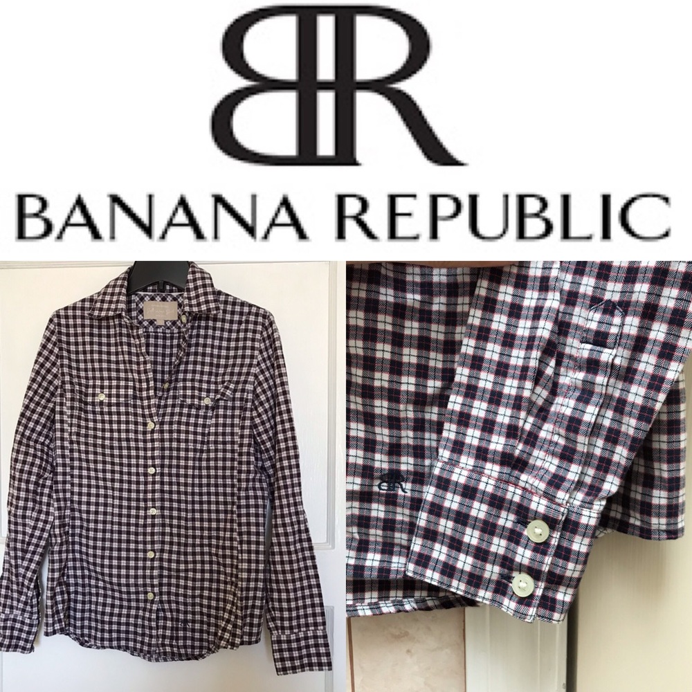 Soft Wash Shirt Plaid Flannel LS - Banana Republic